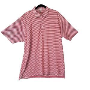 PETER MILLAR Mens Vintage Stripes Short Sleeved‎ Polo Golf Shirt Size XL Korea